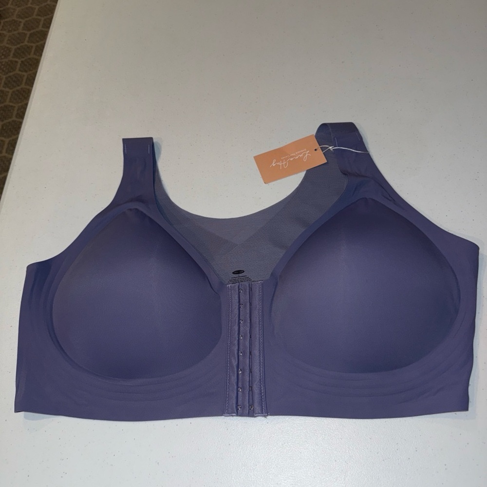 NWT LUNA HUG EMBRACE YOUR CURVES WOMEN'S PLUS FRONT CLOSURE‎ PURPLE BRA 7xl New